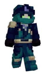 black rock and blue whale Minecraft skin — Classic model — first worn by WhigGhoat