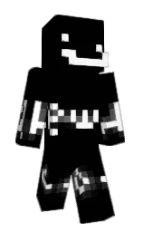 black and white Minecraft skin — Classic model