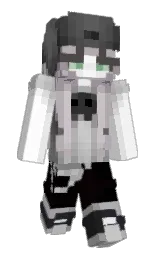 black and asphalt Minecraft skin — Slim model — first worn by Cl1pzMC