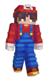 Minecraft-Skin in cerulean blue und tall poppy — Modell: Schmal