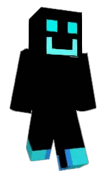 black and turquoise Minecraft skin — Classic model