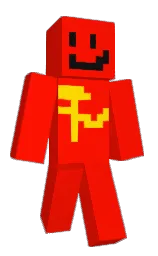 red and cod gray Minecraft skin — Classic model