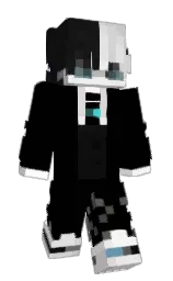 Minecraft-Skin in black und white — Modell: Schmal — zuerst getragen von NotJestified