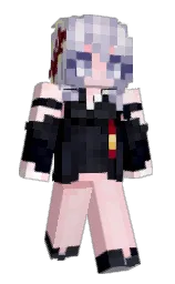 pink and black Minecraft skin — Slim model