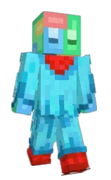 curious blue and black Minecraft skin — Slim model