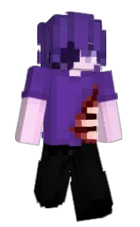 royal purple and black Minecraft skin — Slim model — first worn by mal3dict