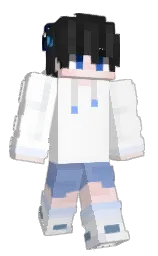 white and polo blue Minecraft skin — Slim model