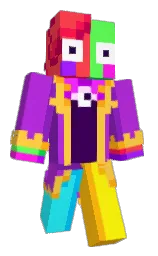 purple heart and coral red Minecraft skin — Classic model — first worn by kerrfluffs