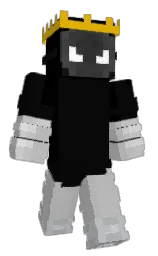 black and cod gray Minecraft skin — Classic model — first worn by MeLlamoMaxi