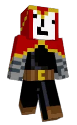 bright red and black Minecraft skin — Classic model