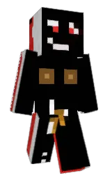 black and hint of red Minecraft skin — Slim model