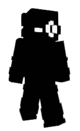 black and white Minecraft skin — Slim model — first worn by xinnxi