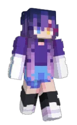 CurlyCosplay's Minecraft skin wearing the Twisted cape