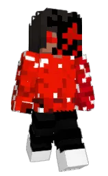 black and scarlet Minecraft skin — Slim model