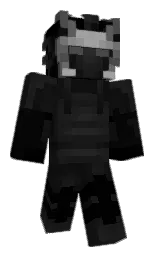black and cod gray Minecraft skin — Classic model — first worn by Elmogin