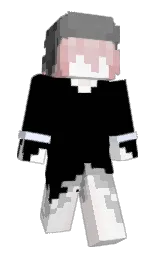black and white Minecraft skin — Slim model