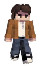 Nolan's Minecraft skin wearing the Twisted cape