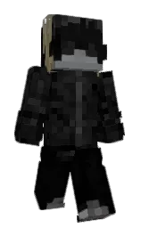black and cod gray Minecraft skin — Slim model — first worn by Macapo