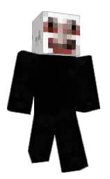 black and white Minecraft skin — Classic model — first worn by mailapvs
