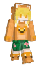 Riuqui's Minecraft skin wearing the 15th Anniversary cape