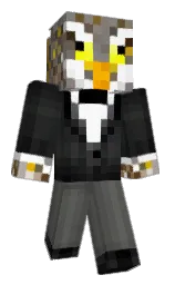 white and twilight blue Minecraft skin — Classic model — first worn by Kid_Z