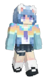 white and aqua island Minecraft skin — Slim model