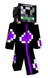 black and electric violet Minecraft skin — Slim model — first worn by KoalaTK
