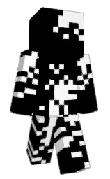 black and white Minecraft skin — Classic model