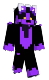 black and electric violet Minecraft skin — Classic model