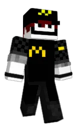 black and white Minecraft skin — Classic model — first worn by Hawaiiboy13