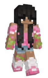 JustEmyy's Minecraft skin wearing the Aurora cape