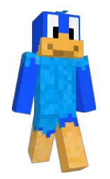 blue ribbon and yellow orange Minecraft skin — Classic model — first worn by Dragonsans4334