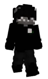 black and cod gray Minecraft skin — Slim model