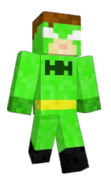 harlequin and screamin' green Minecraft skin — Classic model — first worn by haxourusgaming