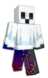 white and black Minecraft skin — Classic model — first worn by UsaWima