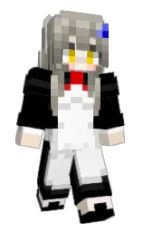 black and white Minecraft skin — Slim model