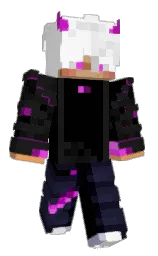 black and white Minecraft skin — Slim model — first worn by SkyEyeris