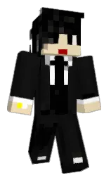 black and cod gray Minecraft skin — Slim model