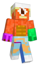 blaze orange and royal blue Minecraft skin — Classic model — first worn by BertMert300