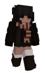 black and asphalt Minecraft skin — Slim model — first worn by xAmouri