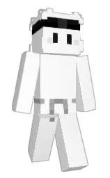 white and black Minecraft skin — Slim model — first worn by Alvarw