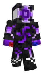 white and electric violet Minecraft skin — Classic model — first worn by CCore07
