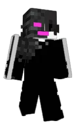 black and silver Minecraft skin — Slim model