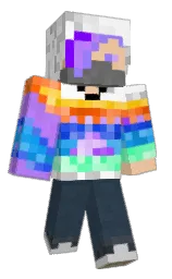 black and white Minecraft skin — Classic model — first worn by Enderlord_Grant
