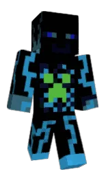 black and curious blue Minecraft skin — Classic model