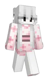 white and black Minecraft skin — Slim model — first worn by CherryBlossom