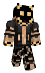 black and antique brass Minecraft skin — Classic model