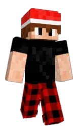 black and maroon Minecraft skin — Classic model