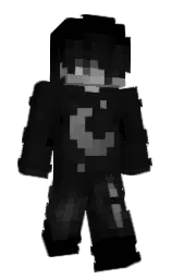 black and cod gray Minecraft skin — Slim model — first worn by DerBurgerman