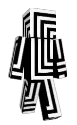 black and white Minecraft skin — Classic model